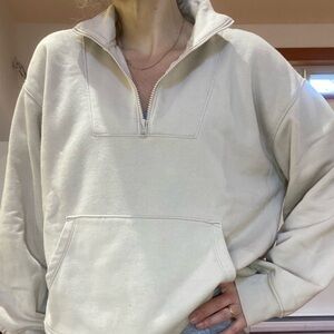 ON Beige 1/4 Zip Boxy Fit